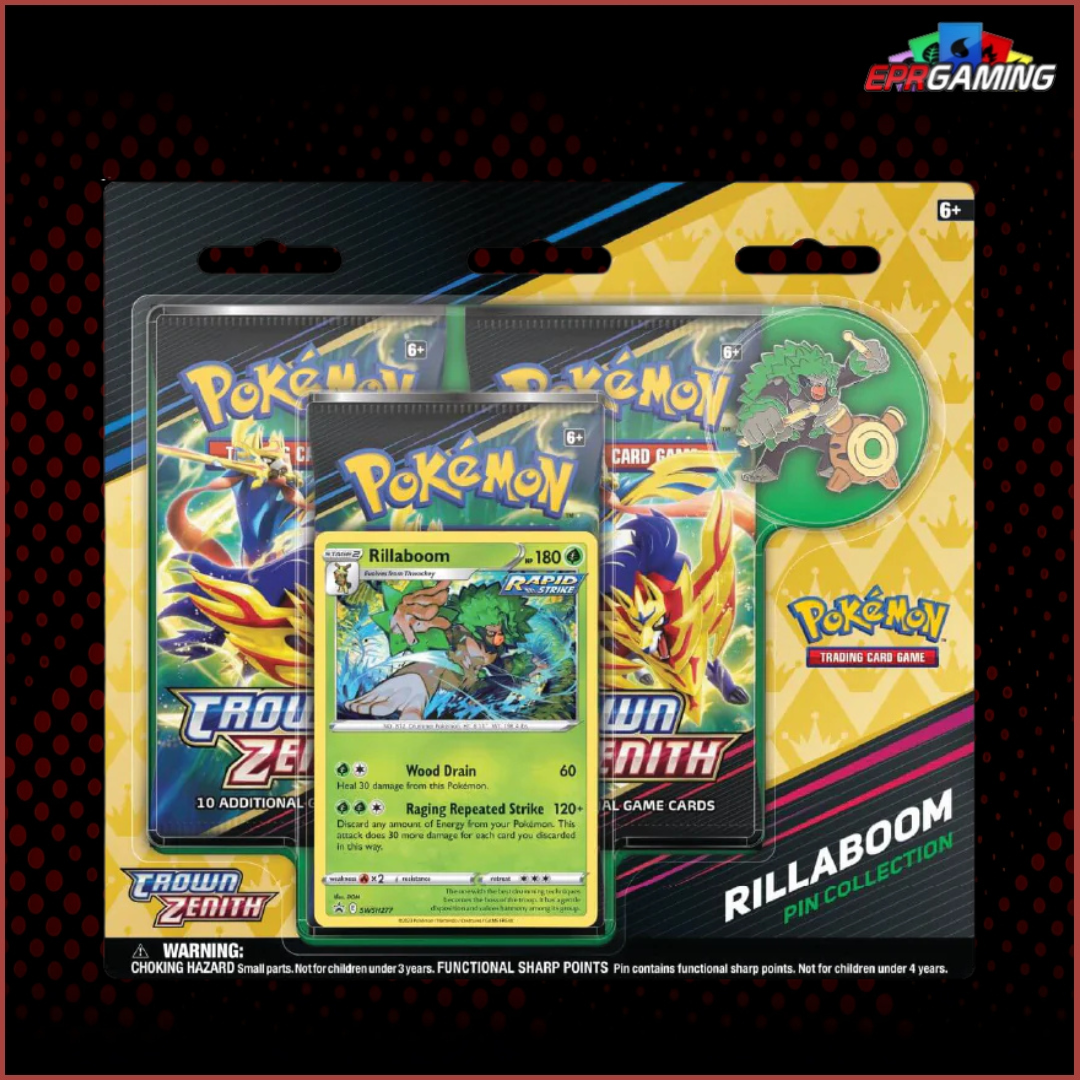 Pokemon: Crown Zenith 3 Pack Blister (Rillaboom)