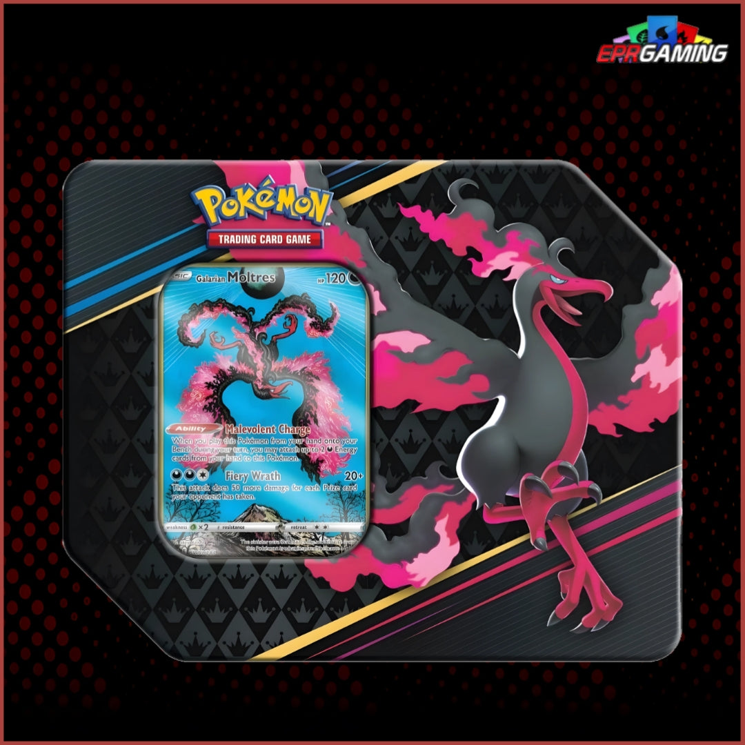 Pokemon Crown Zenith Galarain Moltres Tin [5 Packs]